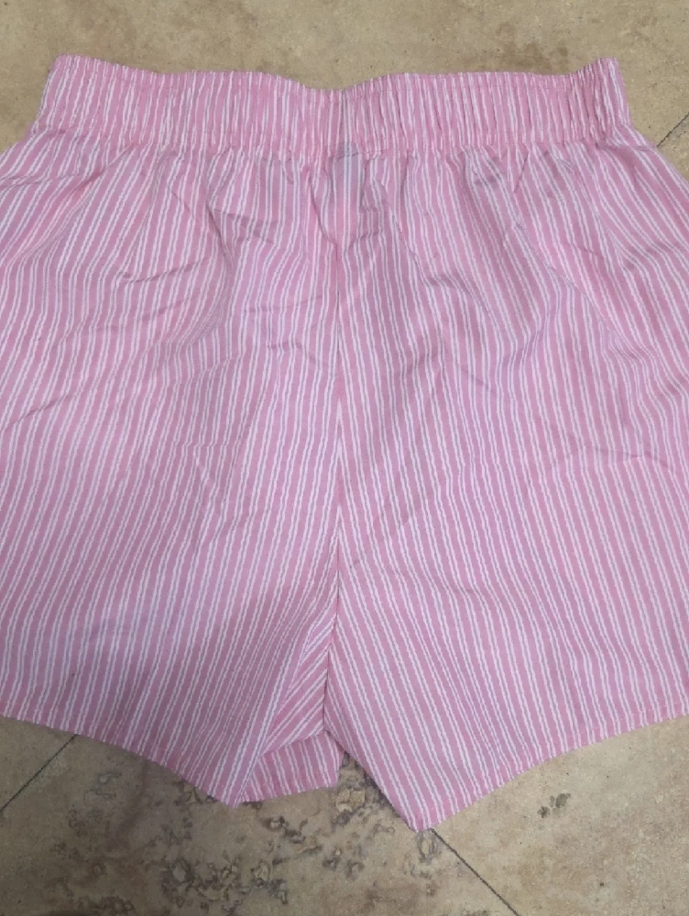 SHEIN Pink & Blue Striped Elastic Waist Shorts Set